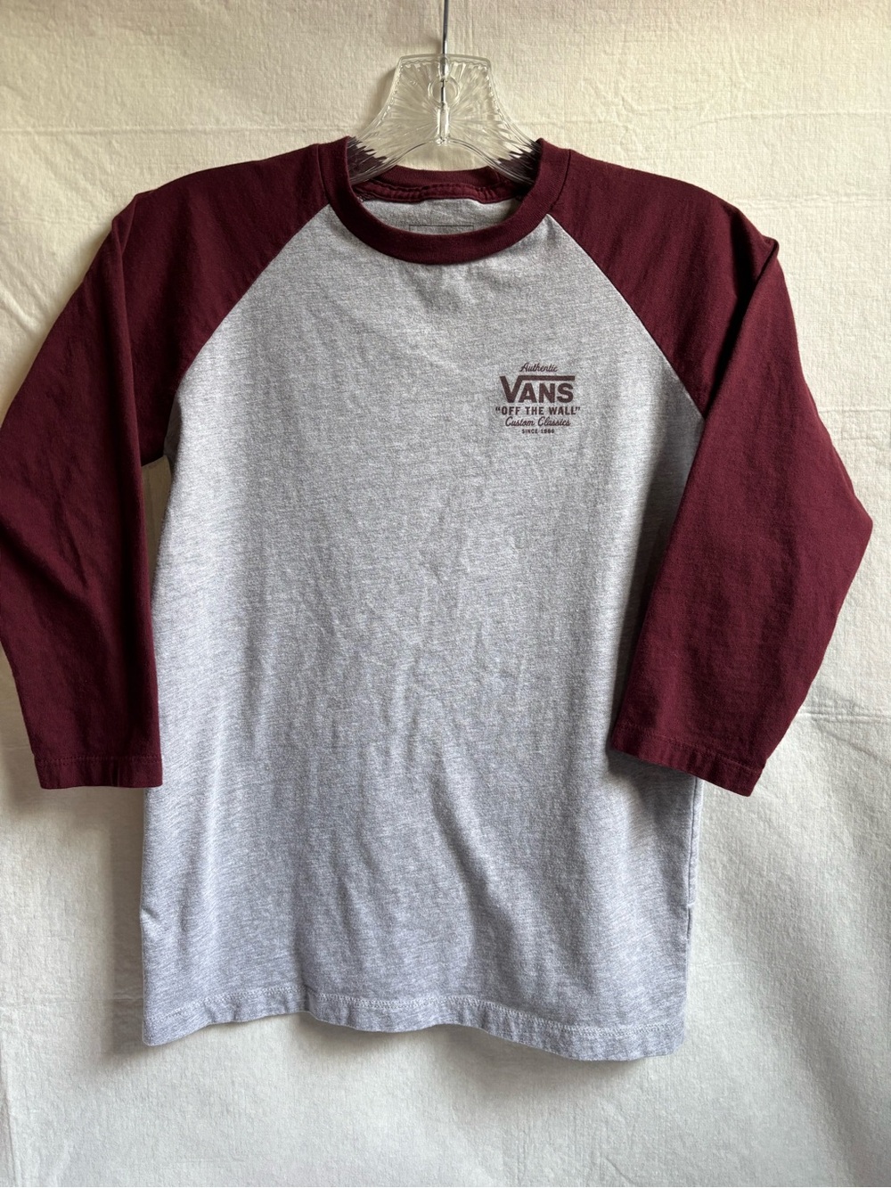 Vans kids Gray & Maroon Ringer Tee - Custom Fit